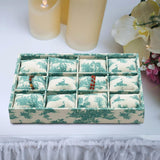 Maxbell Watch Tray Linen Bracelet Bangle Jewelry Organizer Box for Drawer Store Home green