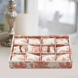 Maxbell Watch Tray Linen Bracelet Bangle Jewelry Organizer Box for Drawer Store Home red