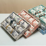 Maxbell Watch Tray Linen Bracelet Bangle Jewelry Organizer Box for Drawer Store Home red