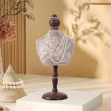 Maxbell Necklace Mannequin Stand Holder Jewelry Display Bust 16x36cm with Flower