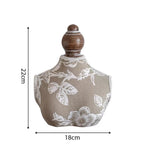 Maxbell Necklace Mannequin Stand Holder Jewelry Display Bust 18x22cm with Flower