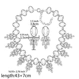 Maxbell Necklace Earrings Set Classic Fashion Bib Necklace for Anniversary Dance Mom Red