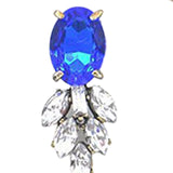 Maxbell Necklace Earrings Set Classic Fashion Bib Necklace for Anniversary Dance Mom Blue