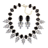 Maxbell Necklace Earrings Set Classic Fashion Bib Necklace for Anniversary Dance Mom Black