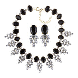 Maxbell Necklace Earrings Set Classic Fashion Bib Necklace for Anniversary Dance Mom Black