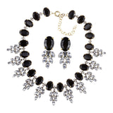 Maxbell Necklace Earrings Set Classic Fashion Bib Necklace for Anniversary Dance Mom Black