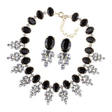 Maxbell Necklace Earrings Set Classic Fashion Bib Necklace for Anniversary Dance Mom Black
