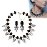 Maxbell Necklace Earrings Set Classic Fashion Bib Necklace for Anniversary Dance Mom Black