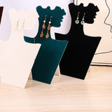 Maxbell Velvet Necklace Display Soft Jewelry Display for Shop Show Home Use Business Green