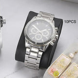 Maxbell 10 Pieces Watch Pillows Jewelry Display Accessories for Jewelry Box Showcase Black PU Leather