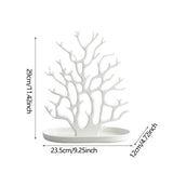 Maxbell Jewelry Display Stand Ornament Elegant Tree Tower Rack for Necklace Earrings White