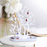 Maxbell Jewelry Display Stand Ornament Elegant Tree Tower Rack for Necklace Earrings White