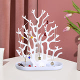 Maxbell Jewelry Display Stand Ornament Elegant Tree Tower Rack for Necklace Earrings White