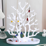 Maxbell Jewelry Display Stand Ornament Elegant Tree Tower Rack for Necklace Earrings White