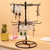 Earring Display Holder Stand 2 Layer Bracelet Holder Stand for Necklace Home Black