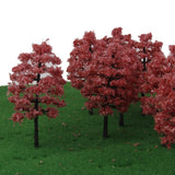 Maxbell 20PCS Model Trees Layout Street Train Railway Park Landscape 1:100 Red