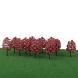 Maxbell 20PCS Model Trees Layout Street Train Railway Park Landscape 1:100 Red