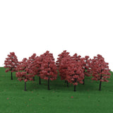 Maxbell 20PCS Model Trees Layout Street Train Railway Park Landscape 1:100 Red