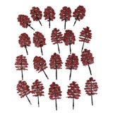 Maxbell 20PCS Model Trees Layout Street Train Railway Park Landscape 1:100 Red