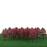 Maxbell 20PCS Model Trees Layout Street Train Railway Park Landscape 1:100 Red
