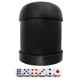 Maxbell 1pc Black Plastic Dice Cup with 6pcs Dice