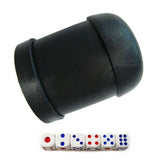 Maxbell 1pc Black Plastic Dice Cup with 6pcs Dice