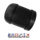 Maxbell 1pc Black Plastic Dice Cup with 6pcs Dice