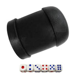 Maxbell 1pc Black Plastic Dice Cup with 6pcs Dice