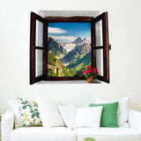 Maxbell 3D Snow Mountain Scene Wall Decal Stickers Home Room Decor