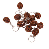 Maxbell 12pcs Walnut Keyrings