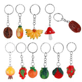 Maxbell 12pcs Walnut Keyrings