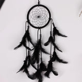 Maxbell Handmade Black Feather with Beads Dream Catcher Wall Hanging Decoration