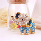Maxbell Crystal Elephant Charm Keyring - Blue