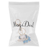 Maxbell Crystal Elephant Charm Keyring - Blue