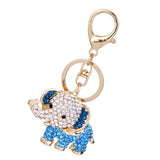 Maxbell Crystal Elephant Charm Keyring - Blue