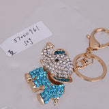 Maxbell Crystal Elephant Charm Keyring - Blue