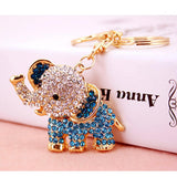 Maxbell Crystal Elephant Charm Keyring - Blue