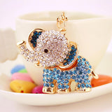 Maxbell Crystal Elephant Charm Keyring - Blue