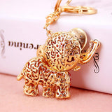 Maxbell Crystal Elephant Charm Keyring - Blue