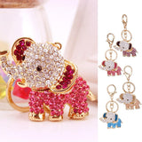 Maxbell Crystal Elephant Charm Keyring - Blue