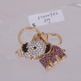 Maxbell Crystal Elephant Charm Keyring - Purple