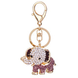 Maxbell Crystal Elephant Charm Keyring - Purple