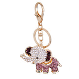 Maxbell Crystal Elephant Charm Keyring - Purple