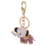 Maxbell Crystal Elephant Charm Keyring - Purple