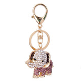 Maxbell Crystal Elephant Charm Keyring - Purple