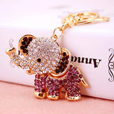 Maxbell Crystal Elephant Charm Keyring - Purple