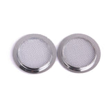 Maxbell 2psc Chrome Plated Screened Sound Hole Inserts for Dobro Resonator Guitar
