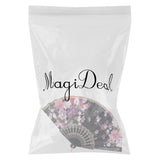 Sweet Style Flowers Hand Fan Folding Fan Dancing Party Fan - Black