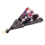 Sweet Style Flowers Hand Fan Folding Fan Dancing Party Fan - Black