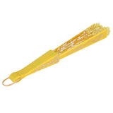 Maxbell Sweet Style Sequined Lace Rose Flowers Hand Fan Dancing Party Fan Yellow